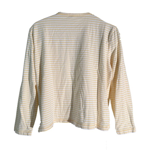 ORVIS Women's Long Sleeve Pull-Over Striped Cotton Shirt Yellow White XL - Picture 3 of 4